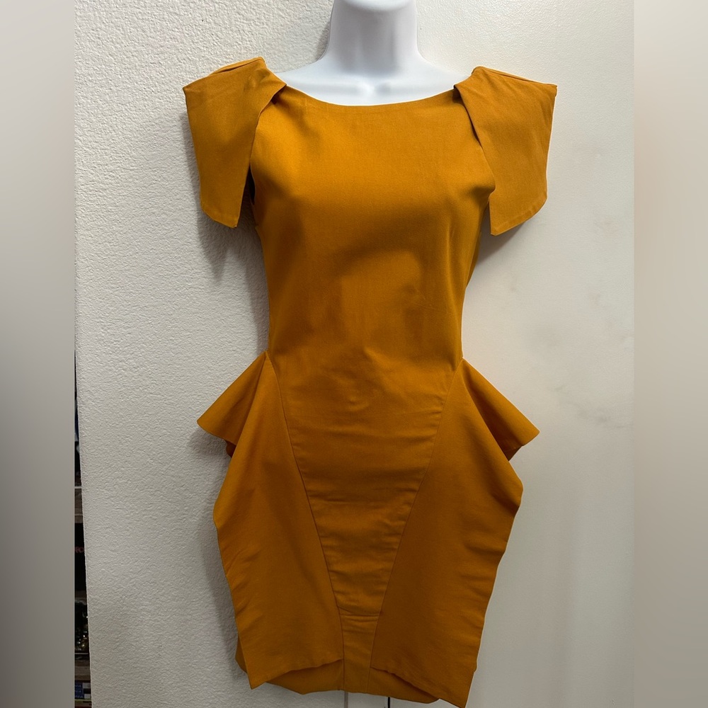 Yellow Low Back Evening Dress